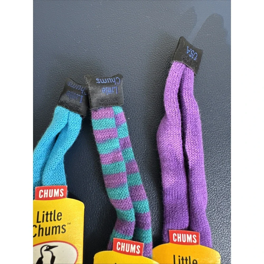 Chums LIttle‎ Chums Glasses Retainer Cord 3 Pack Blue Purple 1-Striped New 0845